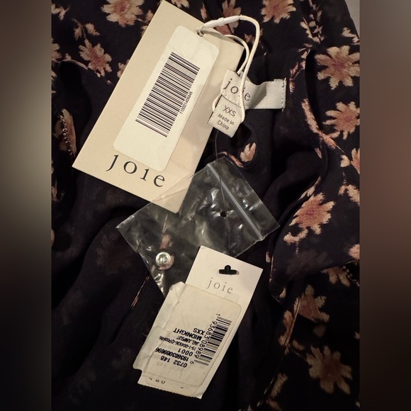 NWT Joie Jael 100% Silk Jumpsuit XXS Midnight Floral Ruffles Halter Flounce - Picture 9 of 9